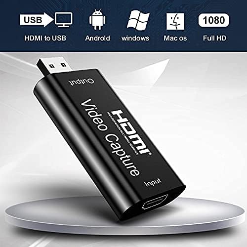 DIGITNOW HDMI Video Capture Card, 4K HDMI to USB 2.0 Video Audio Converter, Full HD 1080p for Editing Video/Games/Streaming/Online Teaching