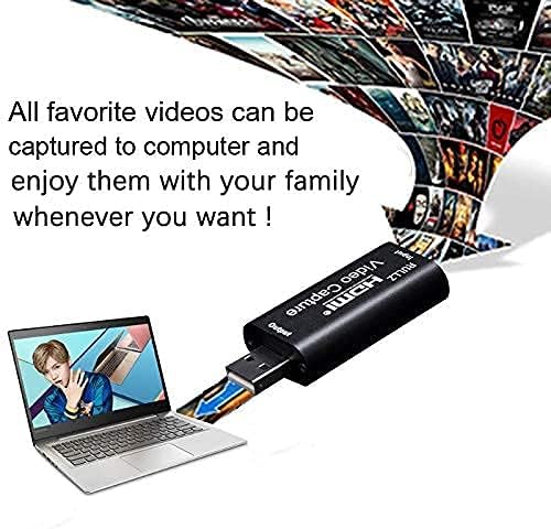  HDMI Video Capture Card, 4K HDMI to USB 2.0 Video Audio Converter, Full HD 1080p for Editing Video/Games/Streaming/Online Teaching