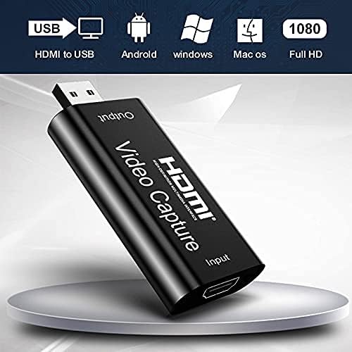  HDMI Video Capture Card, 4K HDMI to USB 2.0 Video Audio Converter, Full HD 1080p for Editing Video/Games/Streaming/Online Teaching