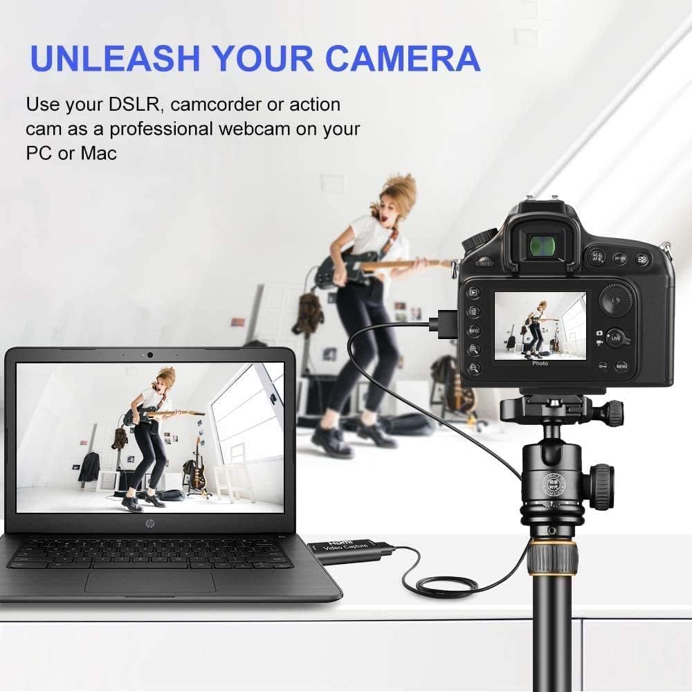  HDMI Video Capture Card, 4K HDMI to USB 2.0 Video Audio Converter, Full HD 1080p for Editing Video/Games/Streaming/Online Teaching