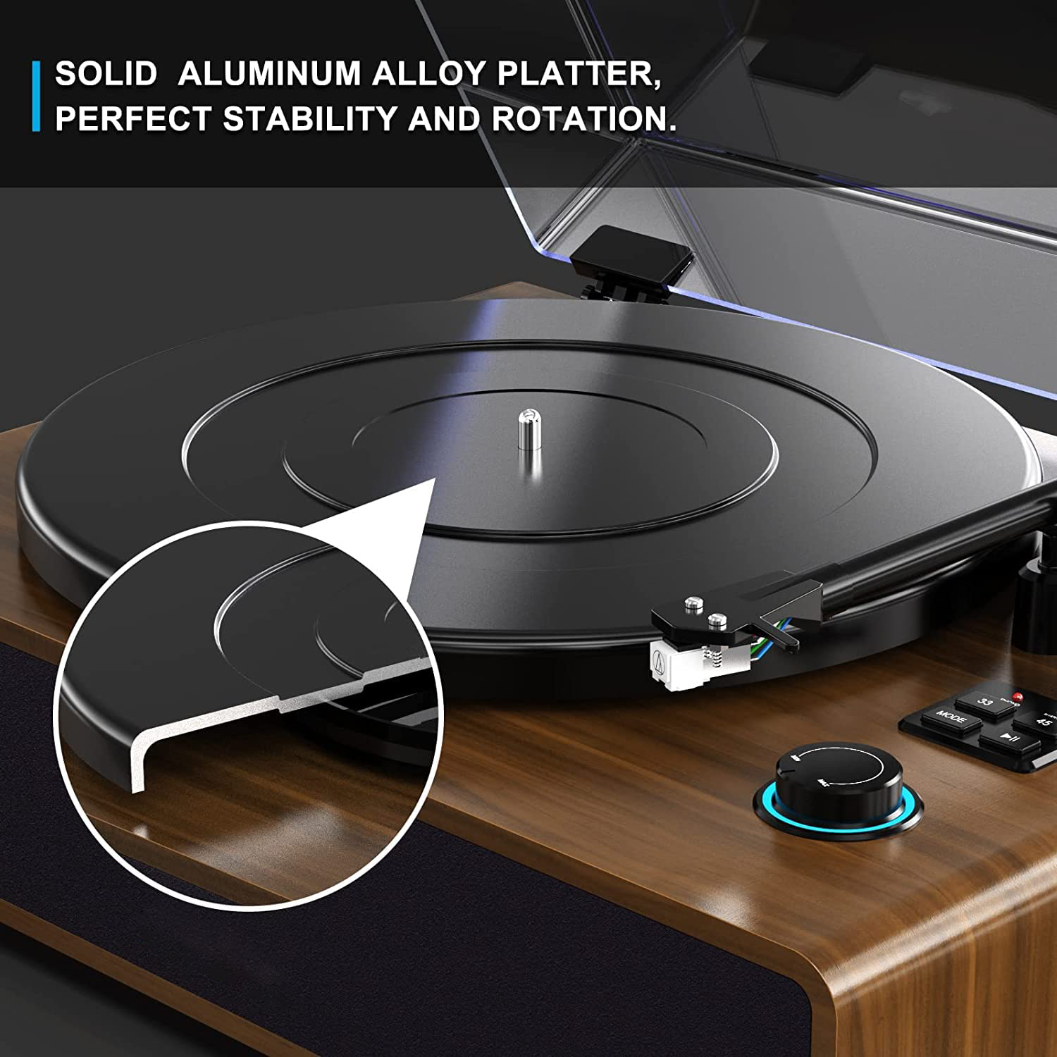 Vinyl Record Player, Bluetooth Record Player