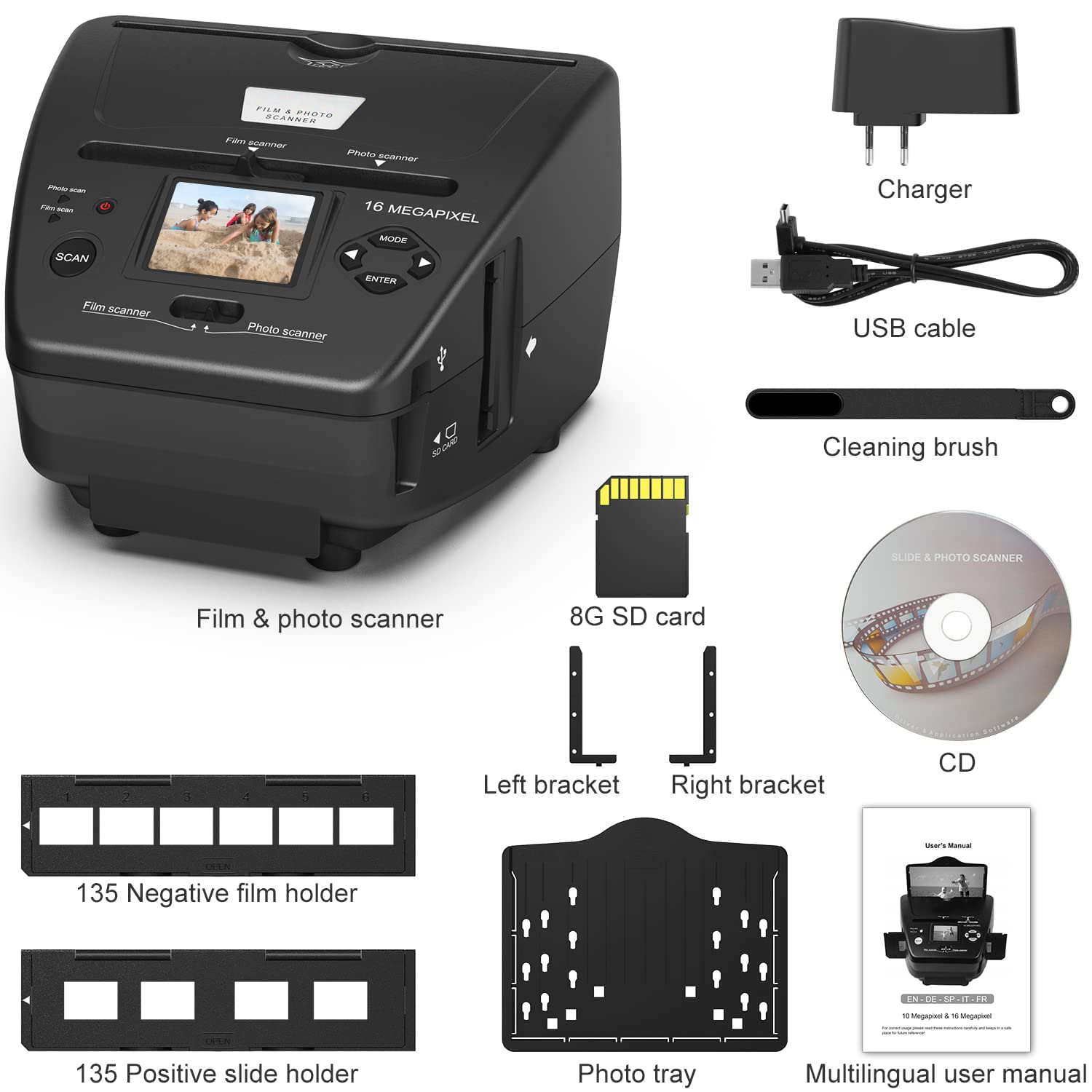 All-in-One High Resolution 16MP Film Scanner 