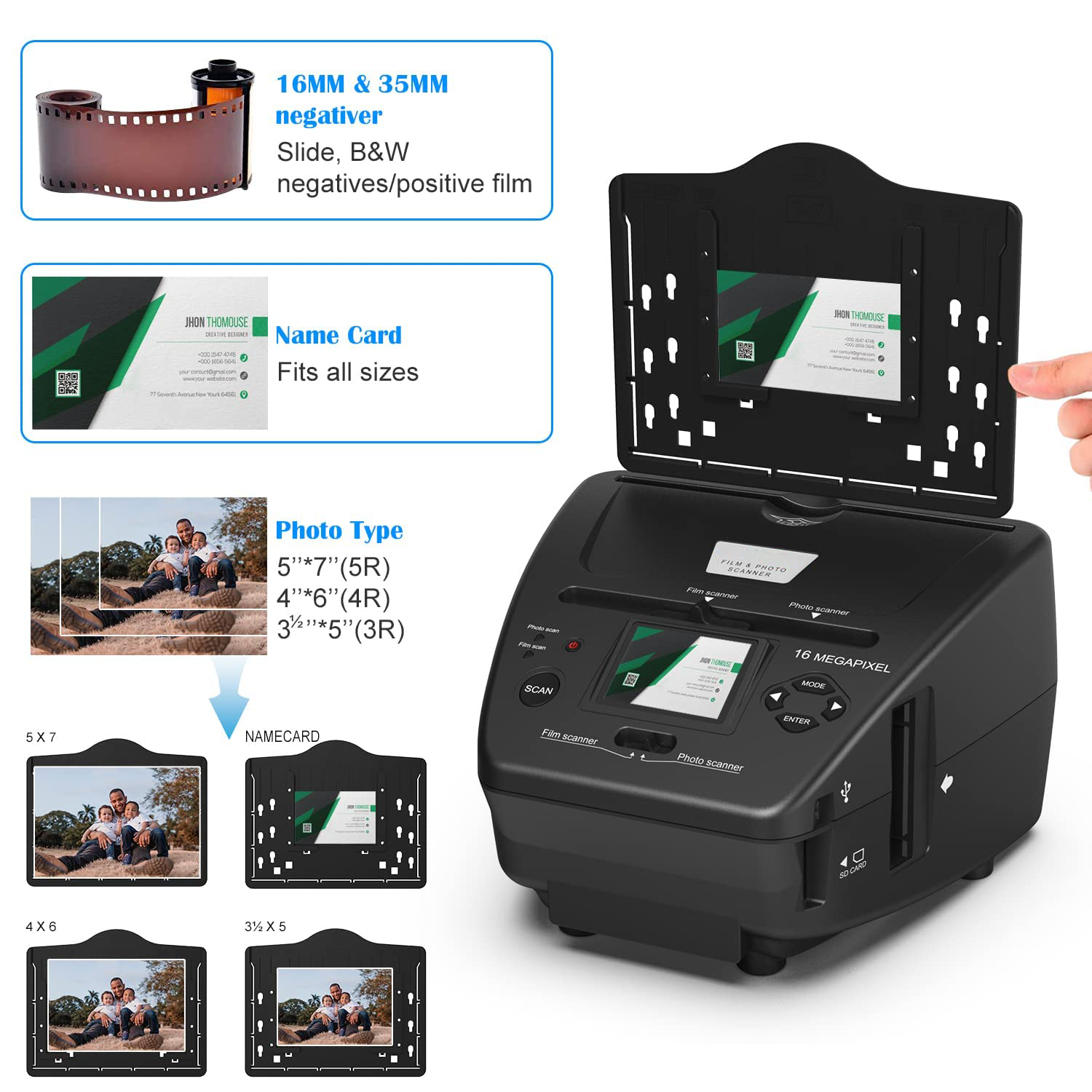 All-in-One High Resolution 16MP Film Scanner 