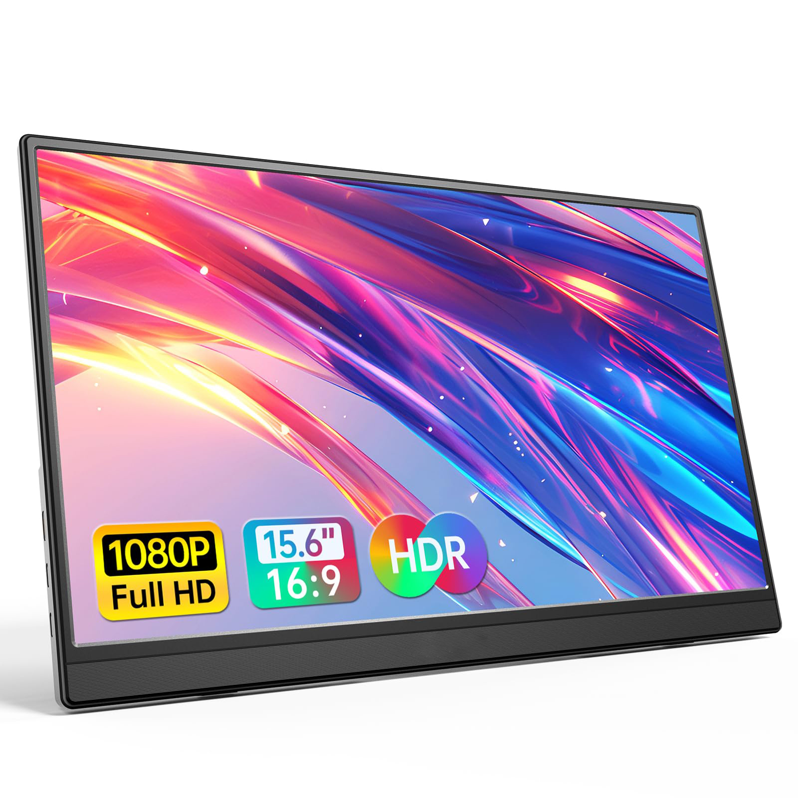 Portable Monitor 15.6 Inch 1080P USB-C HDMI Ultra-Slim Travel Monitor with Kickstand
