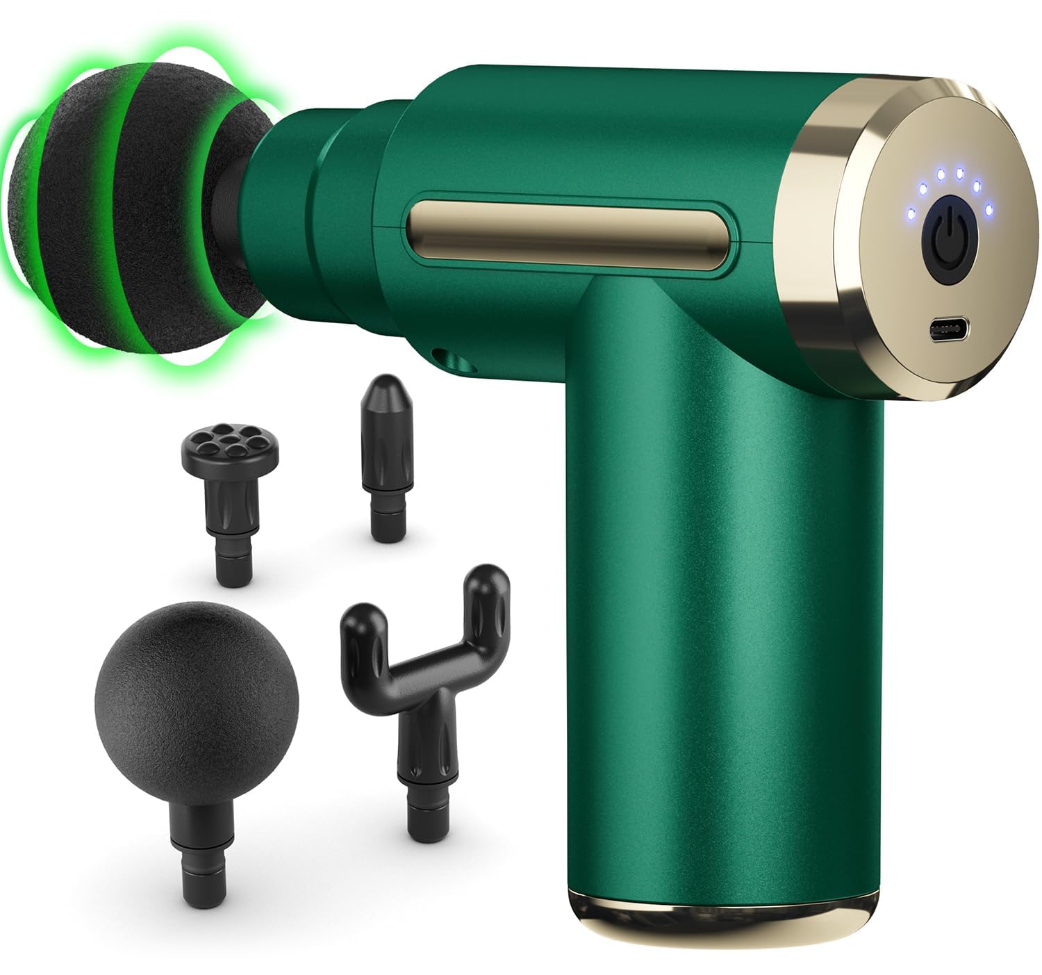 Massage Gun Deep Tissue for Pain Relief with 4 Massage Heads & 6 Speeds, Electric Mini Handheld Body Massager for Any Pain Relief, Best Gifts for Dad and Mom