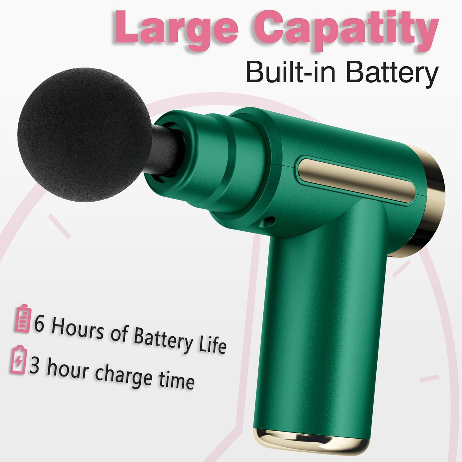 Massage Gun Deep Tissue for Pain Relief with 4 Massage Heads & 6 Speeds, Electric Mini Handheld Body Massager for Any Pain Relief, Best Gifts for Dad and Mom