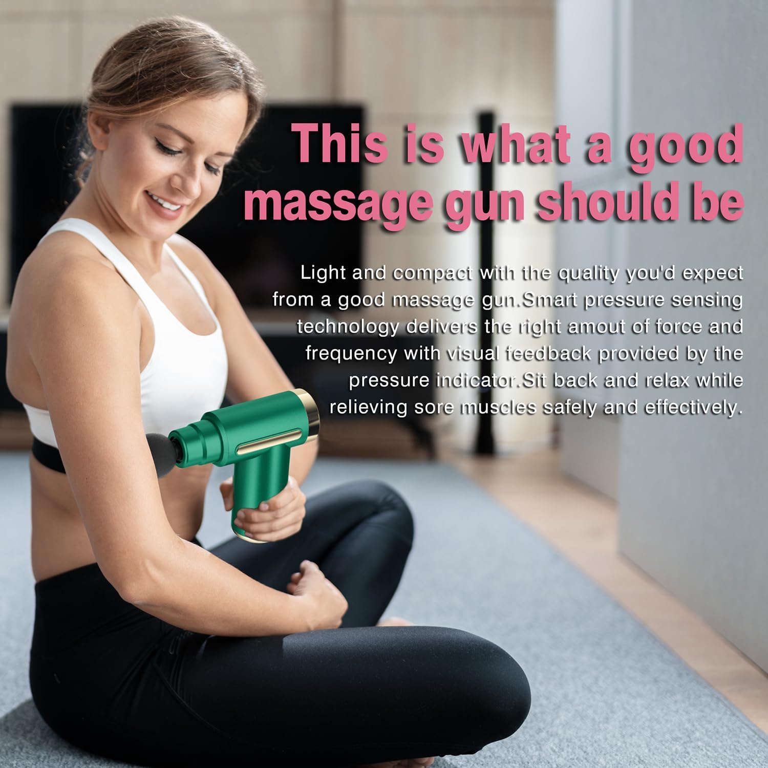 Massage Gun Deep Tissue for Pain Relief with 4 Massage Heads & 6 Speeds, Electric Mini Handheld Body Massager for Any Pain Relief, Best Gifts for Dad and Mom