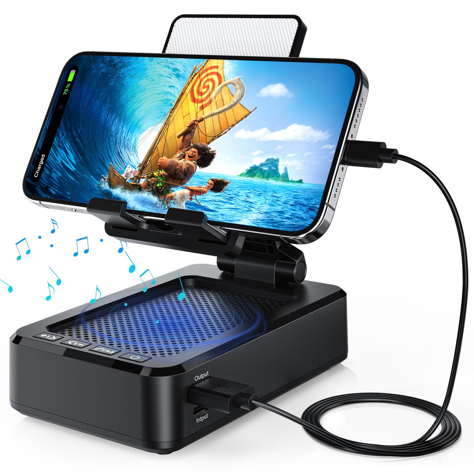 Cell Phone Stand with Wireless Bluetooth Speaker and Charging, Anti-Slip Base HD Surround Sound, Perfect for Home/Outdoor, Phone Holder Compatible with iPhone/ipad/Samsung Galaxy, Gifts for Men Women Visit the voijump Store