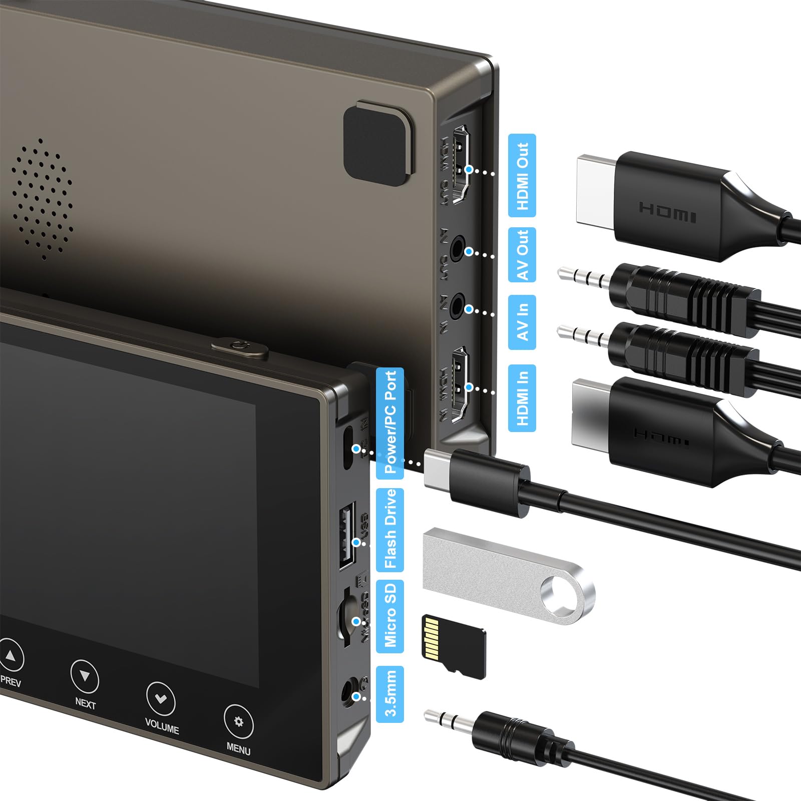 VHS to Digital Converter 3.0, 5" Large Screen Video to Digital Converter, 4K HD Convert VCR HI8 8MM Tapes VHS Player DVD Camcorder Mini DV Cassette Tape Analog to Digital