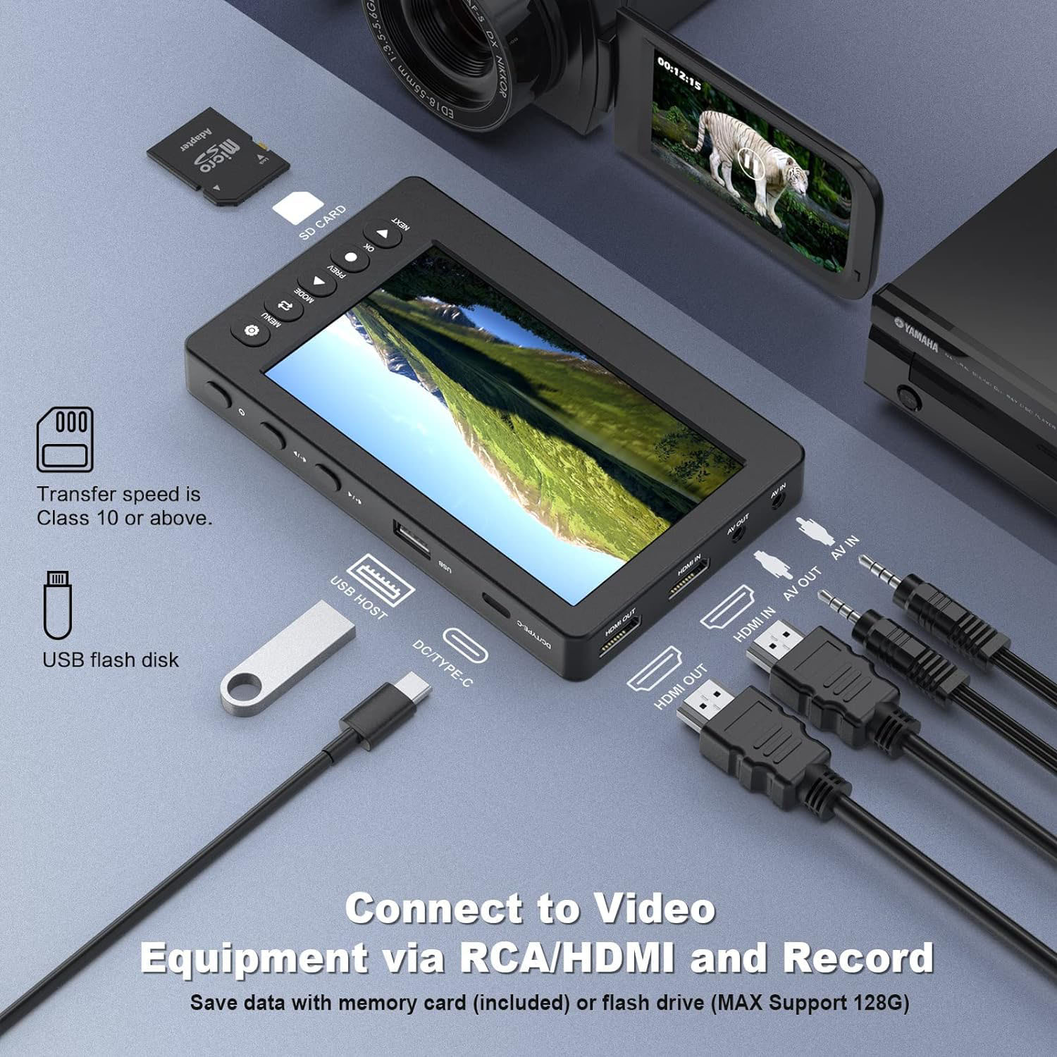 Video to Digital Converter 3.0, VHS to Digital Converter, Video Recorder Capture with 5" OLED Screen, Convert VHS to Digital, AV&HDMI Reocord from VHS, DVD, VCR, Hi8, Camcorders, TV BOX &Gaming System